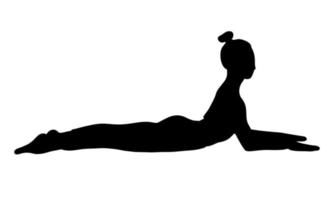 yoga posa. nero ombra. femmina donna ragazza. vettore illustrazione nel cartone animato piatto stile isolato su bianca sfondo.