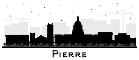 pierre Sud dakota città orizzonte silhouette con nero edifici isolato su bianca. vettore illustrazione. pierre Stati Uniti d'America paesaggio urbano con punti di riferimento.