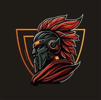 spartano forte portafortuna logo vettore illustrazione eps10