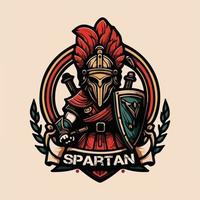 spartano forte portafortuna logo vettore illustrazione eps10