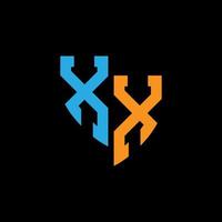 xx astratto monogramma logo design su nero sfondo. xx creativo iniziali lettera logo concetto. vettore
