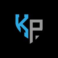 kp astratto monogramma logo design su nero sfondo. kp creativo iniziali lettera logo concetto. vettore
