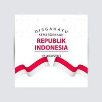 felice illustrazione del logo di progettazione del modello di vettore di celebrazione del giorno dell'indipendenza dell'indonesia