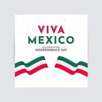 illustrazione del logo di progettazione del modello di vettore di celebrazione del giorno dell'indipendenza del Messico felice