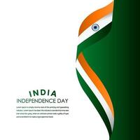 illustrazione felice di progettazione del modello di vettore di celebrazione del giorno dell'indipendenza dell'india