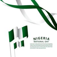 illustrazione felice di progettazione del modello di vettore di celebrazione della giornata nazionale della nigeria