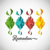 Ramadan Kareem full color logo vector template design illustrazione