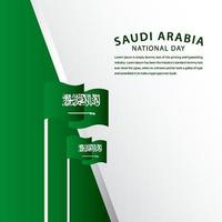 felice illustrazione di progettazione del modello di vettore di celebrazione della giornata nazionale dell'arabia saudita