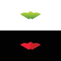 w lettera logo. rosso e verde w monogramma consiste di volume elementi. 3d illusione. ragnatela icona. lettera w logo icona design modello elementi vettore