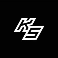 ks logo monogramma con su per giù stile negativo spazio design modello vettore