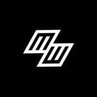 mw logo monogramma con su per giù stile negativo spazio design modello vettore