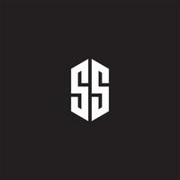 ss logo monogramma con esagono forma stile design modello vettore