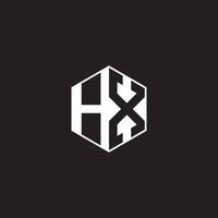 hx logo monogramma esagono con nero sfondo negativo spazio stile vettore