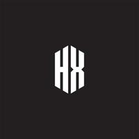 hx logo monogramma con esagono forma stile design modello vettore