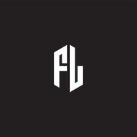 fl logo monogramma con esagono forma stile design modello vettore