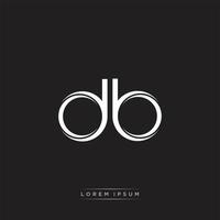 db iniziale lettera Diviso minuscolo logo moderno monogramma modello isolato su nero bianca vettore