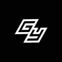 gy logo monogramma con su per giù stile negativo spazio design modello vettore