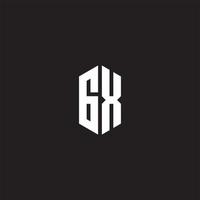 gx logo monogramma con esagono forma stile design modello vettore