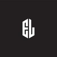 EL logo monogramma con esagono forma stile design modello vettore