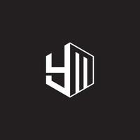 ym logo monogramma esagono con nero sfondo negativo spazio stile vettore