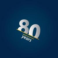 80 anni anniversario celebrazione blu e bianco modello vettoriale illustrazione design