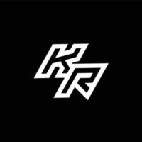kr logo monogramma con su per giù stile negativo spazio design modello vettore