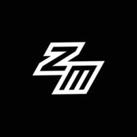 zm logo monogramma con su per giù stile negativo spazio design modello vettore