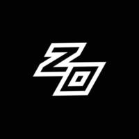 zo logo monogramma con su per giù stile negativo spazio design modello vettore