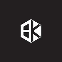 bk logo monogramma esagono con nero sfondo negativo spazio stile vettore