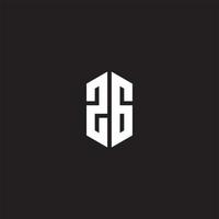 zg logo monogramma con esagono forma stile design modello vettore