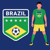 Set modello di progettazione emblema campionato brasiliano di calcio vettore