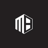 mb logo monogramma esagono con nero sfondo negativo spazio stile vettore