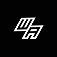 wa logo monogramma con su per giù stile negativo spazio design modello vettore