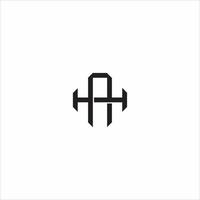 ah iniziale lettera sovrapposizione interlock logo monogramma linea arte stile vettore