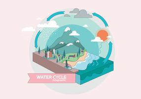 vettore del ciclo 3 di infographic del ciclo dell'acqua