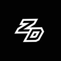 zd logo monogramma con su per giù stile negativo spazio design modello vettore
