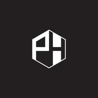 ph logo monogramma esagono con nero sfondo negativo spazio vettore