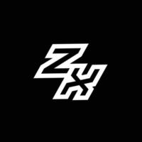 zx logo monogramma con su per giù stile negativo spazio design modello vettore