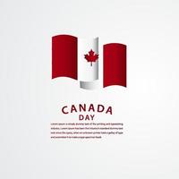 illustrazione felice di progettazione del modello di vettore di celebrazione del giorno del canada