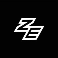 ze logo monogramma con su per giù stile negativo spazio design modello vettore