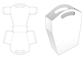 borsa trapezoidale con maniglia fustellata modello vettore
