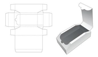 modello fustellato di scatola a forma di petto con cerniera vettore