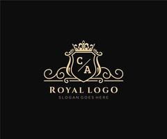 iniziale circa lettera lussuoso marca logo modello, per ristorante, regalità, boutique, bar, Hotel, araldico, gioielleria, moda e altro vettore illustrazione.