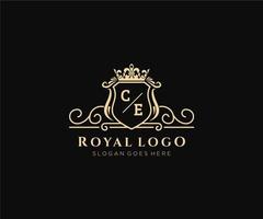 iniziale ce lettera lussuoso marca logo modello, per ristorante, regalità, boutique, bar, Hotel, araldico, gioielleria, moda e altro vettore illustrazione.