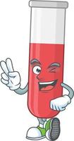 rosso test tubo cartone animato personaggio vettore