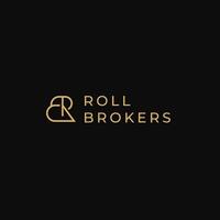 rotolo broker minimalista design logo, monoline logo rb con elegante immobiliare vettore