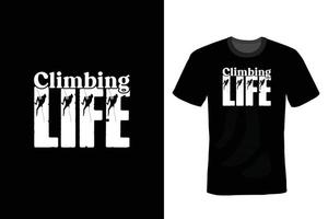t-shirt da arrampicata design, vintage, tipografia vettore