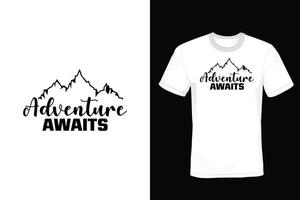 design della maglietta di montagna, vintage, tipografia vettore