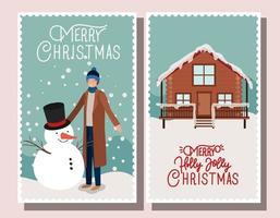 buon natale card set vettore