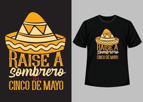 aumentare un' sombrero per cinco de mayo tipografia t camicia design vettore